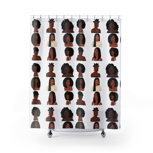 KulturalKaleido™ "Pretty Black Girl" Shower Curtains